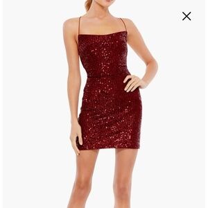 Sequin Strappy Minidress Ieena for Mac Duggal